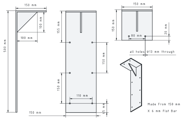 Heavy Duty Rafter Timber Bracket.