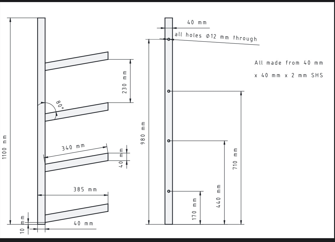 Wall Mounted Cantilever Racking Industrial Storage/Timber Long Lengths Storage 600kg SWL