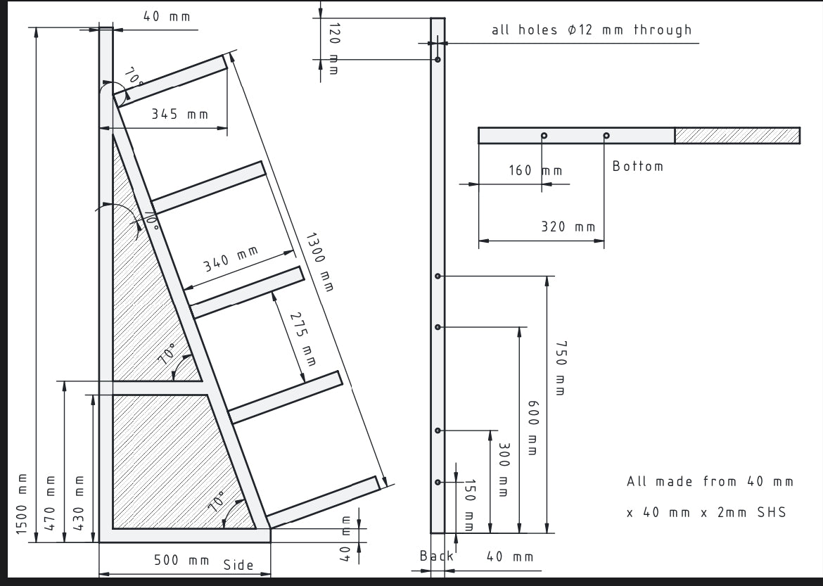 Cantilever Wall Racking With Tilted Arms Industrial/ Timber/ Long Lengths Storage 750KG SWL